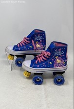 Kids Pixie HQ100AQP Blue Multicolor Lace-Up Quad Roller Skates Size 2