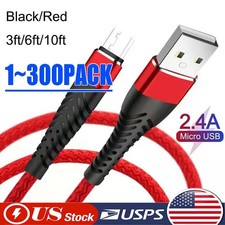 Heavy Duty Micro Usb Fast Charger Data Cable Cord For Samsung Lot Android Htc Lg