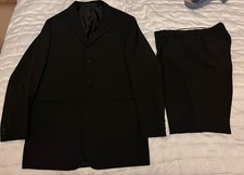 M&S Black Suit Jacket 42L And Trousers 36L Excellent Condition
