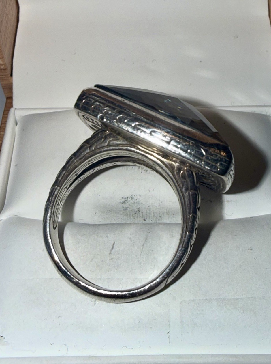 John Hardy Solid Sterling Silver Large Gemstone R… - image 5