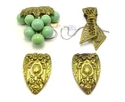 (x4) Antique Victorian Brooch Dress Clips Goldtone Costume Jewelry - NO RESERVE!