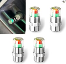 4 Pcs Tire Pressure Monitor Valve Stem Caps 2.4bar 36psi 3-color Size 4 Pcs