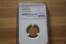 1913 US Gold $2.50 Indian Head Quarter Eagle - Almost Uncirculated