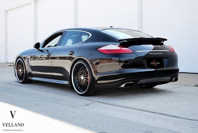 Cars porsche panamera black germany vellano wheels Art Print Poster 11x17