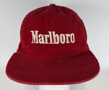 MARLBORO CIGARETTES VINTAGE RED CORDUROY SNAPBACK HAT HABITAT INDUSTRIES