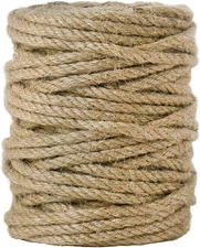 Tenn Well 5mm Jute Rope, 100 Feet 4Ply Twisted Thick 100 Feet, Brown