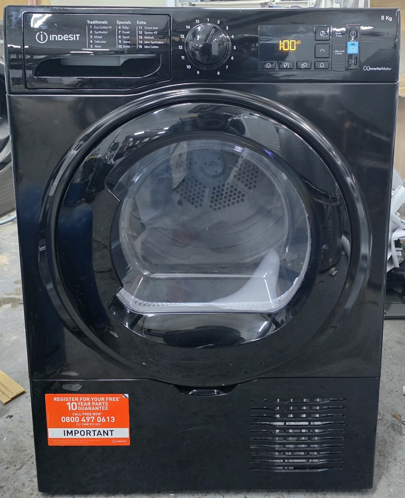 8kg condenser tumble dryer. Energy B. VGC. Refurbished. Black. Nelson
