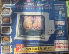 Ronco Showtime Compact Rotisserie 3000T Black BBQ Oven Open Box With Accessories