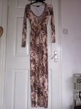 Pretty Little Things Animal Print  Maxi dress Size 6 UK Tall Fit 