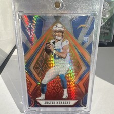 Panini 2020 Phoenix Justin Herbert Chargers Rookie Fire Burst #103 Football Card. rookie card picture