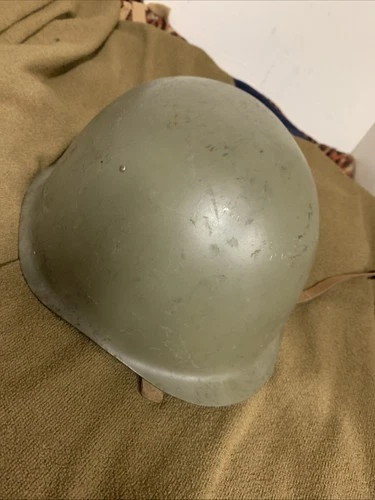 Czechoslovakian Czech M53 Helmet - Cold War Era, Leather Liner, Vintage Military