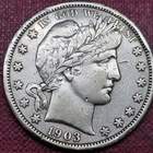 1903 Barber Half Dollar 50c AU Almost Uncirculated Details #100280