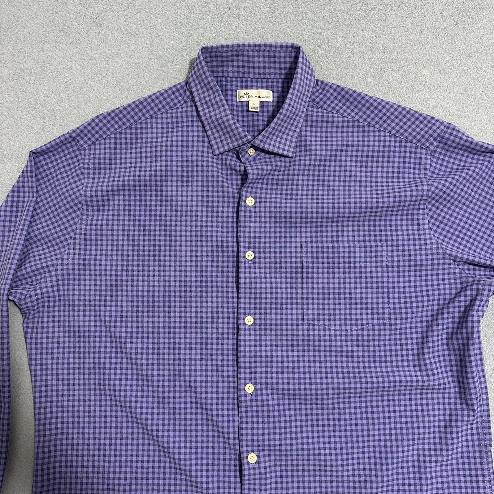 Peter Millar Gingham Check Button Down Shirt Long… - image 2