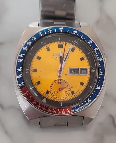 Vintage Seiko 6139-6002 Automatic Chronograph “Pogue” Yellow Dial – Parts/Repair