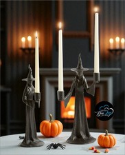 Pottery Barn S/2 Witch Taper Candle Holders 14.5" NIB Single & Double Halloween