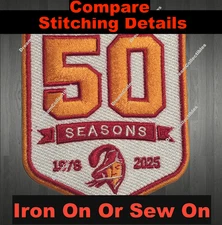 Creamsicle Tampa Bay Buccaneers 50th Anniversary Patch Bucs 50 Seasons Patch