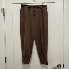 Brown Fleece Lined Joggers Elastic Waist Drawstring Sweatpants with Pockets