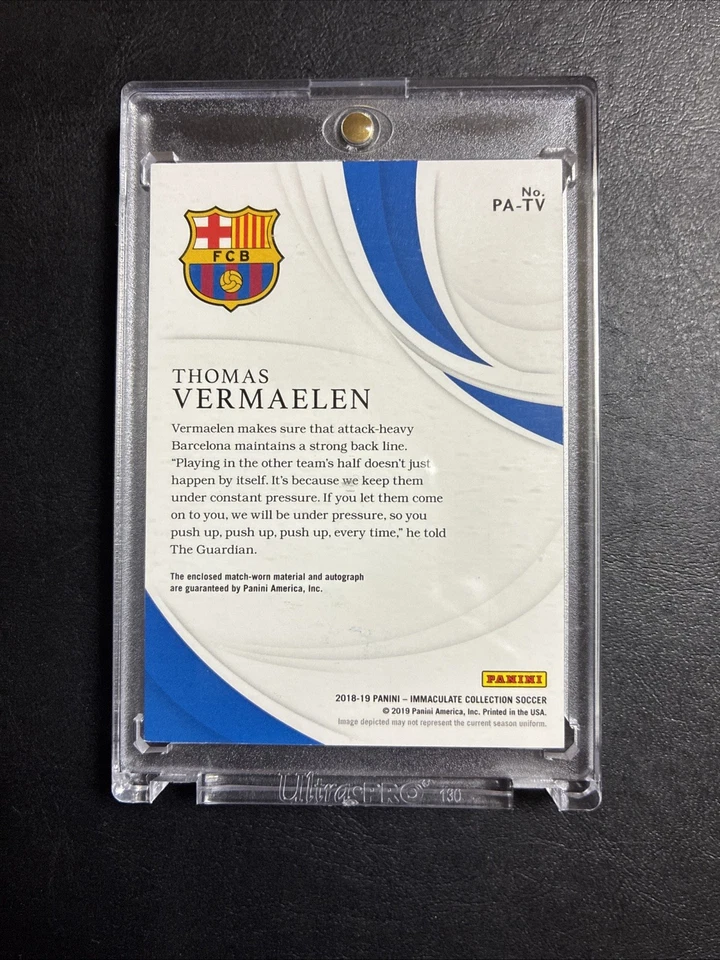 Thomas Vermaelen 2018 PANINI IMMACULATE SOCCER patch auto /24 FC Barcelona - Image 2 of 2