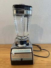 Vintage Sears Lady Kenmore 600 Chrome 8 Spd Blender 1960s Works Great Lite Blue