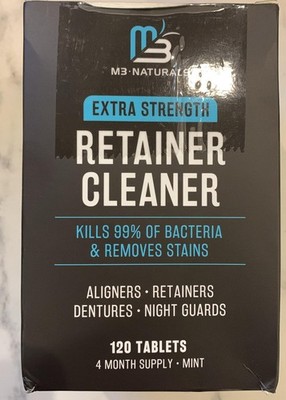 M3 NATURALS  Retainer Cleaner, Mint,120 Tablets (4/2028)