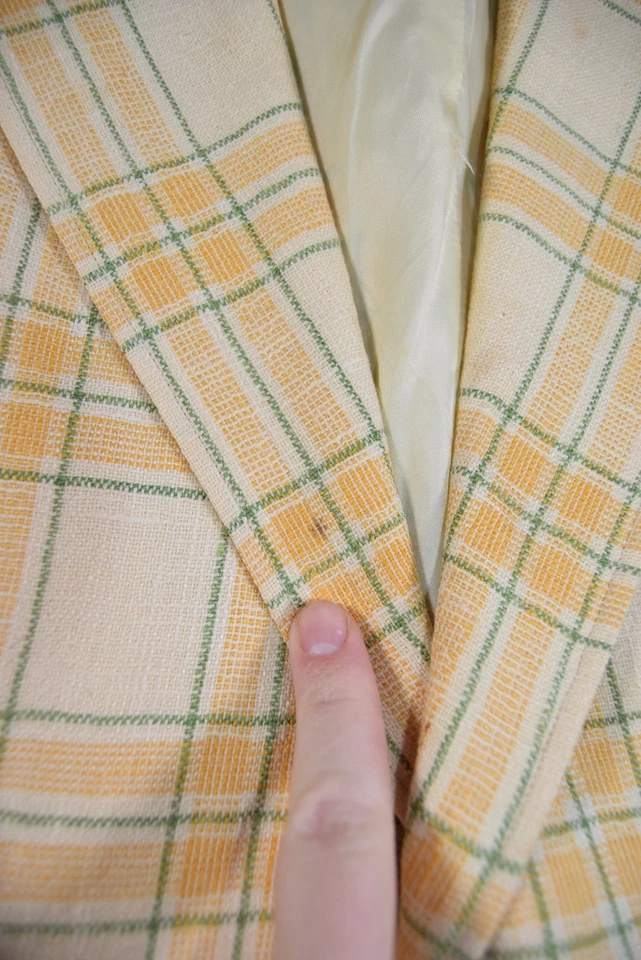 Винтажный Leisure костюм куртка мужская 40 L желтый клетку Lord Taylor Blazer рокабилли - Изображение 3 из 4