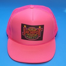 Jackpot Charleys Deadwood SD 90's Vintage Snap back Hat Cap Pink Mesh Foam Rope