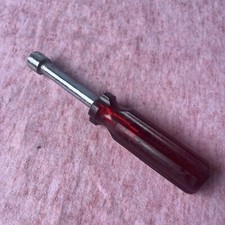 VINTAGE 1/2" (UNBRANDED) NUT DRIVER RED HANDLE MADE IN USA (t55)