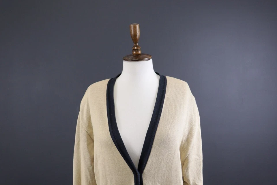 Suéter Cárdigan Largo Relajado Tejido Beige Mondi Talla 42 Foto 4 de 4