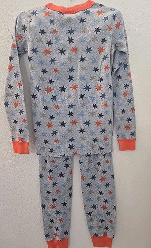 Hanna Andersson Summer Stars Long John Pajama Set Gray And Orange Size 10Y NWOT - Picture 3 of 3
