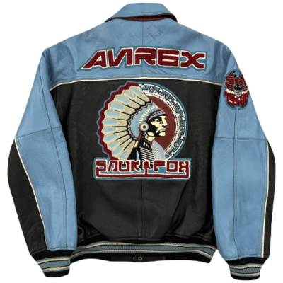 Men's Avirex Snuk & Fox Bomber Jacket Genuine Leather American
