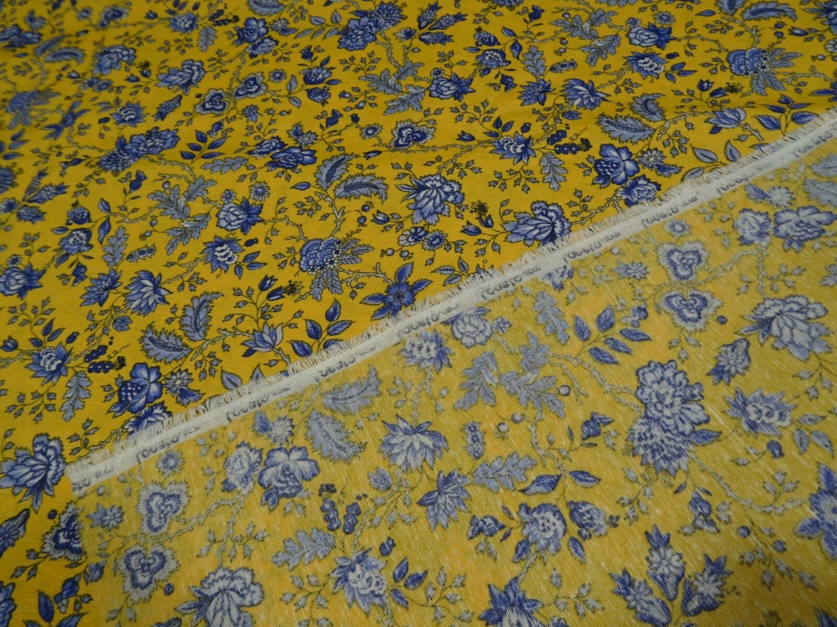 Toile Métis/coton Fleurie 2,80m X 1,55m - Pour Rideaux, Loisirs Créatifs, Ameublement
