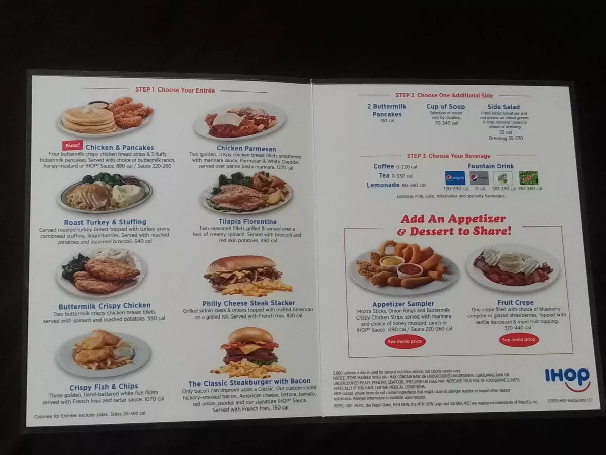 IHOP Restaurant 2 for $ 20 Original mini MENU Double Sided Laminated  Pancoins