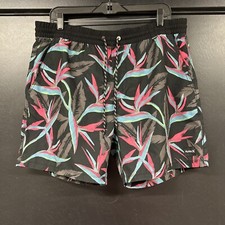 Hurley Swim Shorts Mens L Hawaiian Floral Boardshorts Trunks Swim Suit Vibrant 