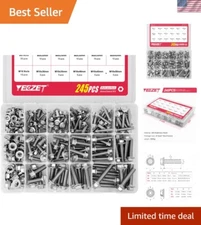 Comprehensive 245PCS Flanged Bolt and Nut Set in Durable Stainless Steel 304