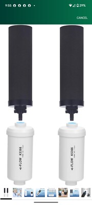 4 pcs Water Filter Replacement for Berkey BB9-2 Black Filters & PF-2 Filters