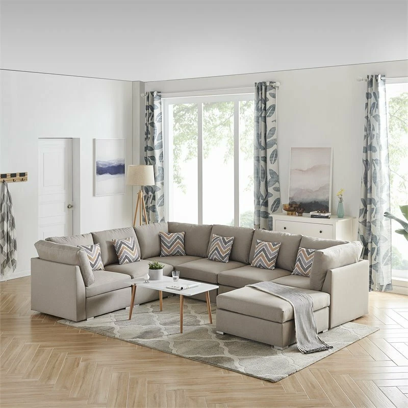 Reversible modular sofa & 2024 chaise with ottoman