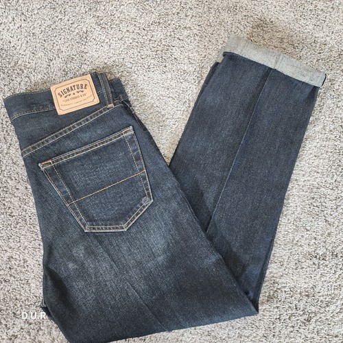 Signature By Levi Strauss & Co Men’s Jeans 33x32 Relaxed Fit Dark Blue Casual