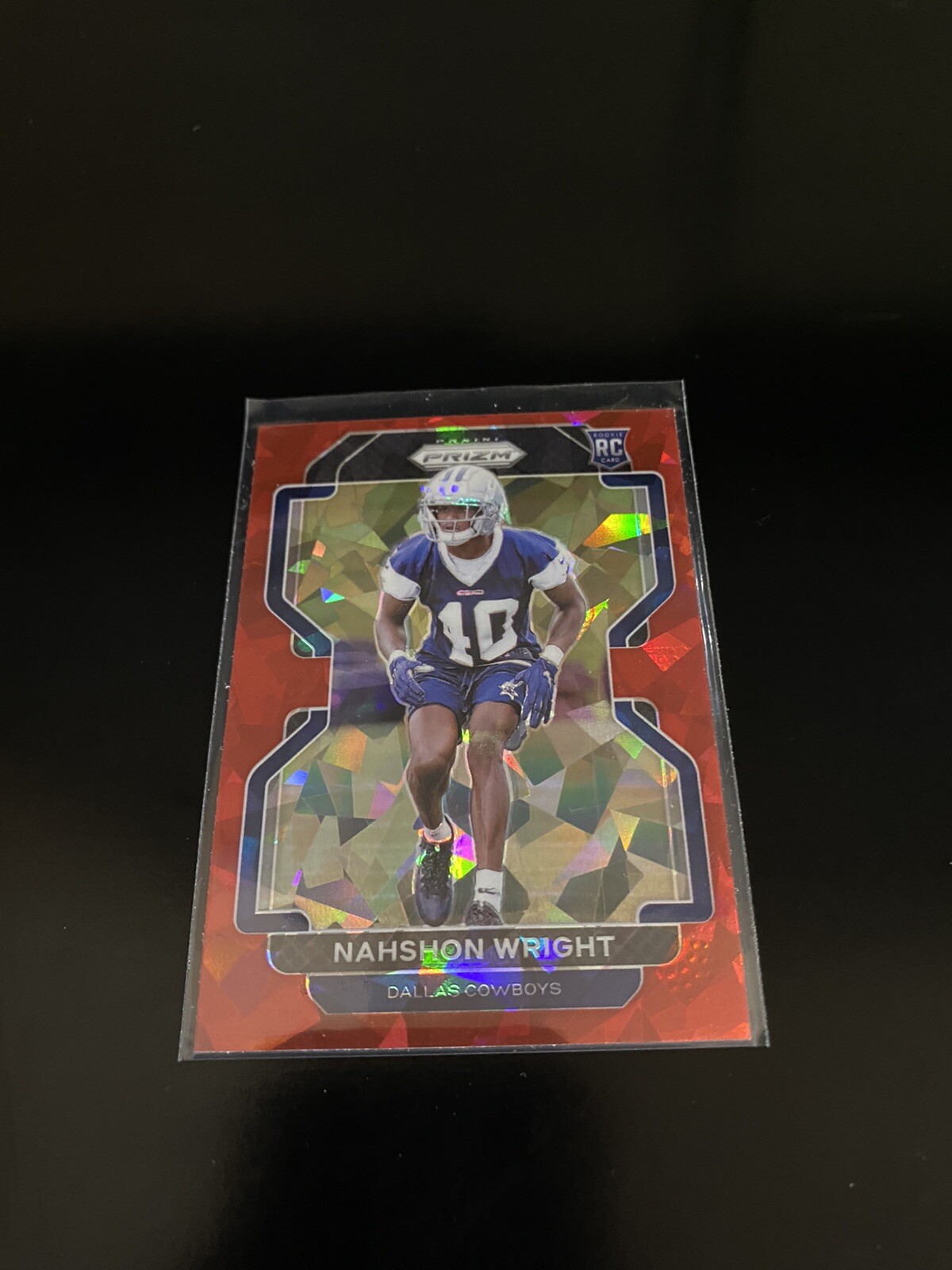2021 Panini Prizm Nahshon Wright Rookie Red Cracked Ice Prizm #438 Cowboys