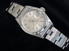 Rolex Date Ladies Stainless Steel Watch Quickset Oyster Band Silver Dial 69160 2