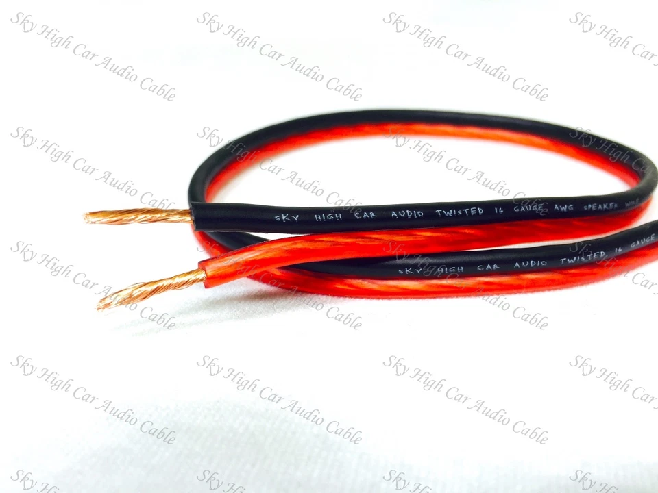 SKY HIGH CAR AUDIO 200 ' feet TRUE 16 Gauge AWG RED/BK Speaker Wire Car Home Sky High ft