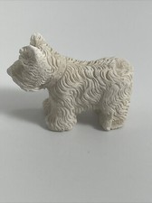 Vintage White Resin Scottish Terrier Scotty Scottie Dog Figurine Miniature KG JD
