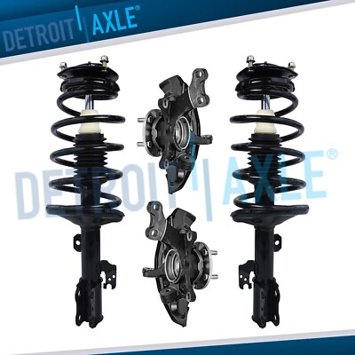 FWD Front Steering Knuckles Wheel Hub Bearings Struts Springs for Toyota Sienna