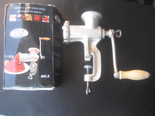 New VASA Model NO. 5 Metal Meat Grinder Manual Wood Hand Crank Tabletop Model - Picture 4 of 10