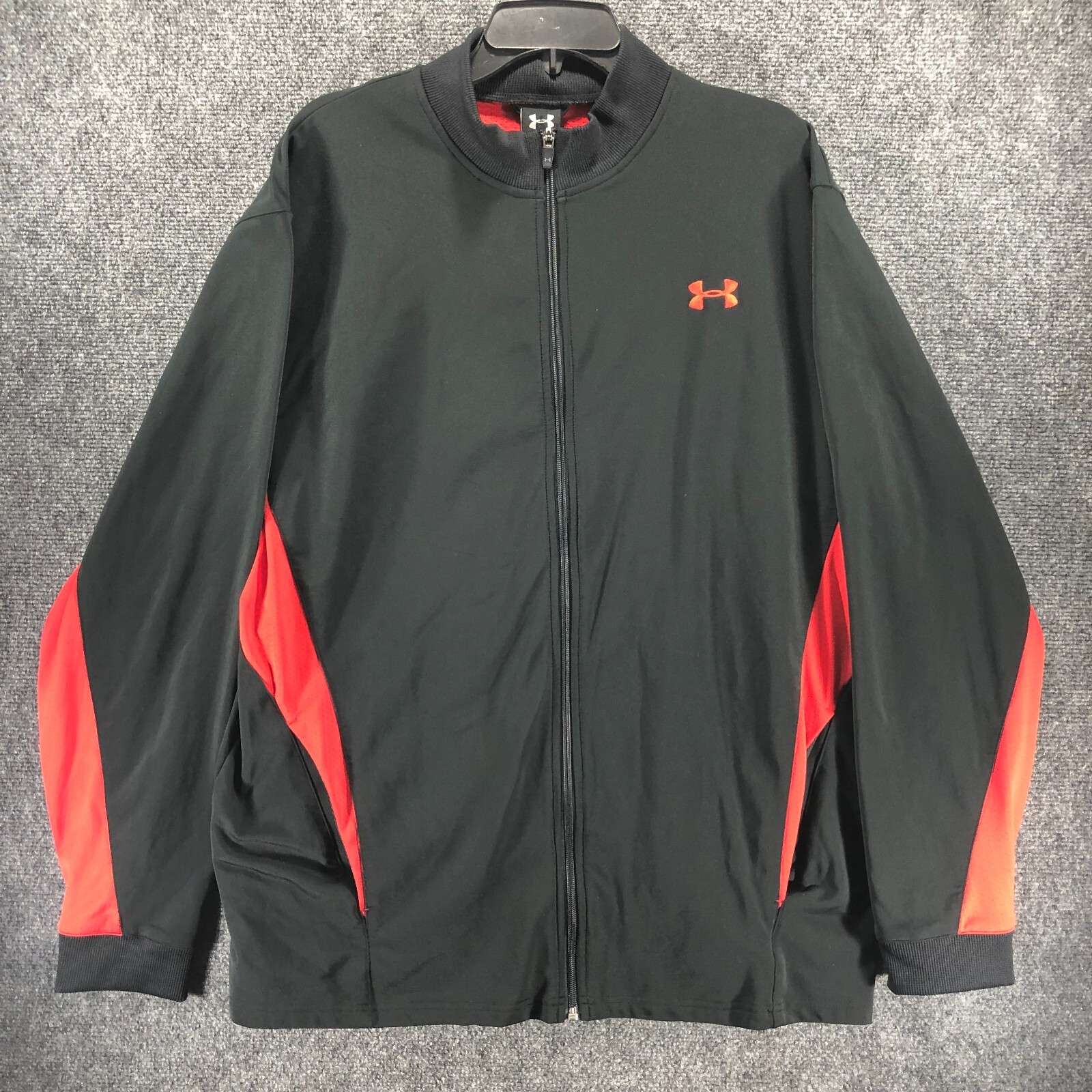 Under Armour Jacket Mens Large Black Red UA Full Zip … Gem