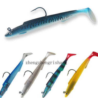 3pcs Pre-Rigged Jig Head Soft Fishing Lures Swimbaits for Bass Trout Paddle Tail