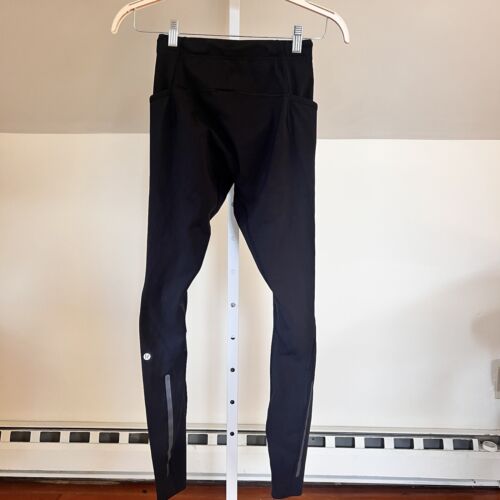 Men’s Lululemon Black Reflective Activewear Running Leggings Base Layer S - Picture 3 of 6