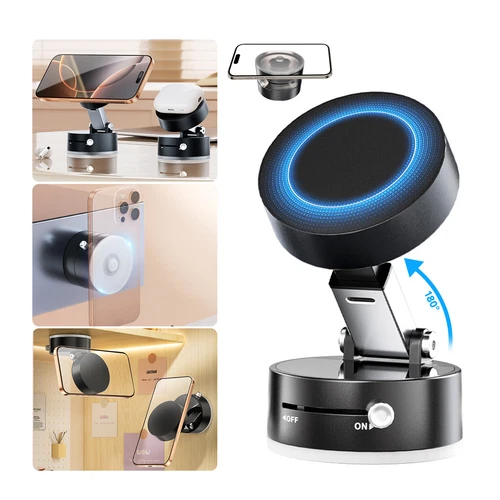 360 Vacuum Strong Magnetic Phone Holder Suction Cup Car Stand Foldable Car Mount - Bild 2 von 27