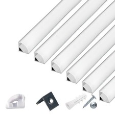 10m LED Aluminium Eck Leiste Alu Winkel Profil f&uuml;r LED-Strip Streifen +Abdeckung