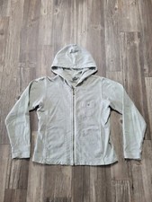 Columbia Hoodie Womens Medium M Beige Full Zip Long Sleeve Sweatshirt Made in US