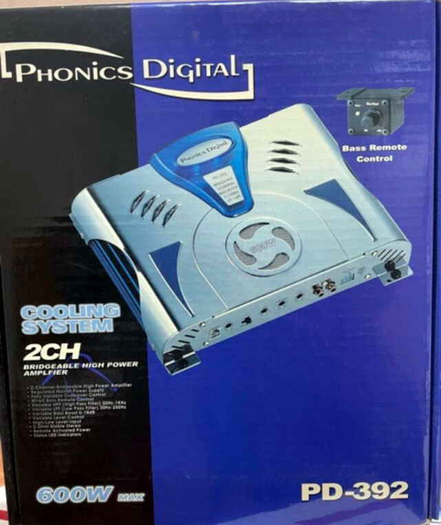 PHONICS DIGITAL PD-392, 2-CHANNEL 600 WATTS CAR AUDIO AMPLIFIER | eBay